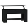vidaXL Coffee Table Black Engineered Wood Medium Height-Adjustable - 2 of 4