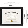 Americanflat 11x14 Black Diploma Frame | Displays 8.5x11 Diplomas with Mat or 11x14 Inch Without Mat. Shatter-Resistant Glass. - 2 of 4
