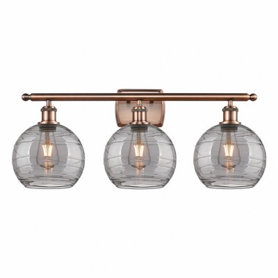 Athens Deco Swirl - 3 Light Bath Vanity In Industrial Style-11.25 Inches Tall and 26 Inches Wide