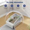 JOEJOY Cat Litter Box,Large Stainless Steel Cat Litter Box with Lid, 6" High Side,Anti-Leakage,Non-Sticky, Easy Clean,Odorless - 2 of 4