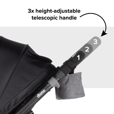 Diono Quantum 4 3-in-1 Travel System with LiteClik30 R SafePlus Infant Car Seat and Base, Black Jet