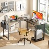 DOMETOUR L Shaped Desk,Computer Corner Desk,PC Gaming Desk Table with Side Storage Bag - 2 of 4