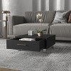 Vynxaria Black Wengue 1-Drawer Rectangle Coffee Table - 4 of 4