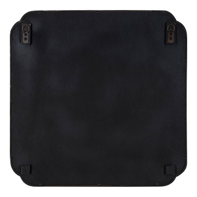 Marston 24" Distressed Black Wood Square Bathroom Vanity Mirror