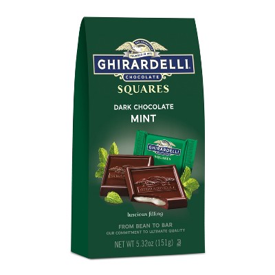 Ghirardelli Dark Chocolate Mint Candy SQUARES Medium Bag - 5.32oz