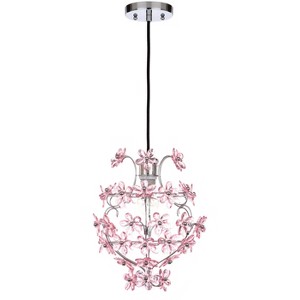 Raz Floral Pendant Lamp - LIT4487 - Chrome - Safavieh - 1 of 2