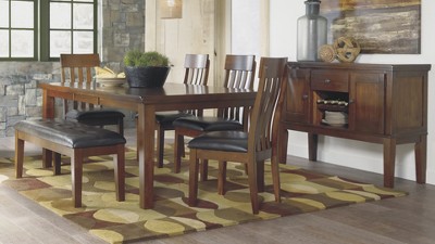 Brown Acacia Wood Extendable Rectangular Dining Table
