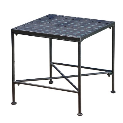 target black metal side table