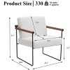 INFURNIC Accent Chairs Modern Armchair Stylish Minimalist Chair Comfortable Upholstered Lounge Chair for Living Room, Beige, 25.2"*26.8"*31.1" - 3 of 4
