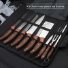9-Piece Kitchen Knife Set, Knife Set with Roll Bag, Lightweight and Portable, Dishwasher Safe (Brown) - 3 of 4