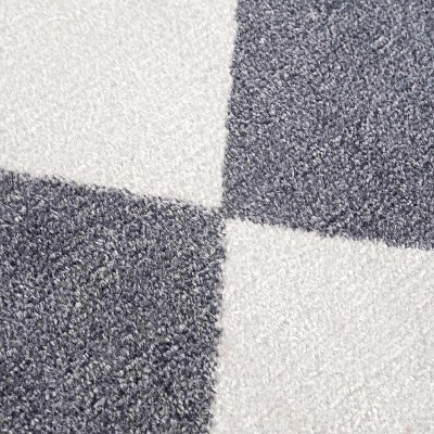 Hauteloom Ulric Navy Blue Diamond Washable Area Rug