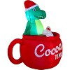 Joiedomi 6 FT Christmas Inflatable Decorations, Dinosaur in a Huge Mug Christmas Inflatable with Build-in LEDs for Xmas Party Outdoor Lawn Decorations - image 2 of 4