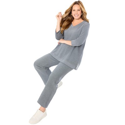 Catherines Women's Plus Size Cloud Knit V-Neck Top