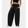 Women Comfy Baggy Pants Drawstring Waist Wide Leg Sweatpants with Pockets - 2 of 4