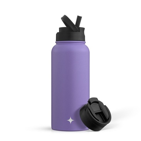 Insulated Water Bottle With Straw Lid & Spout Lid, - 32 oz