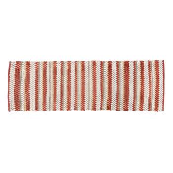 Park Designs Kingswood Red and Cream Chindi Rag Rug Runner 2 ft x 6 ft