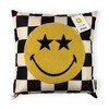 Yoobi SmileyWorld 16"x16" Tufted Checkered Throw Pillow Black - 3 of 4