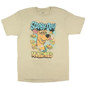 Seven Times Six Scooby-Doo Shirt Mens Surrounded By Munchies Adult Short Sleeve Graphic Tee Beige - 1 of 3