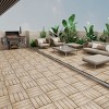 Syemin Carpet Tiles Patio Floor Tiles Composite Patio Deck Tiles DIY Interlocking Decking Tiles for Indoor Outdoor, Teak, 14.6"*14.6"*20.5" - 2 of 4