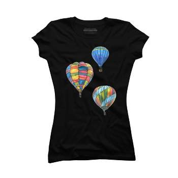 Junior's Design By Humans Colorful Aerostats By farawayart T-Shirt