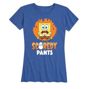 Women's - SpongeBob SquarePants - Scaredy Pants Short Sleeve Graphic T-Shirt - 1 of 4