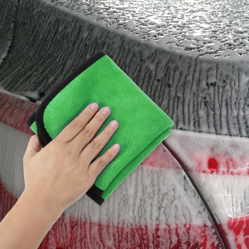 Unique Bargains Extra Large 500 GSM Microfibre Car Drying Towel 19.69"x39.39" Gray Green 1 Pc, 5 of 6