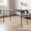 Folding Table 4 Foot with Upholstered PU Leather Tabletop, Heavy Duty Metal Legs, Collapsible Design & Shelf Bracket, No Assembly Required - 4 of 4