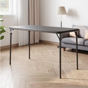 Whizmax Folding Table, Portable Folding Card Rectangle Table with Metal Frame, PU Leather Upholstered Foldable Table, for Dining Room, Living Room - 1 of 4
