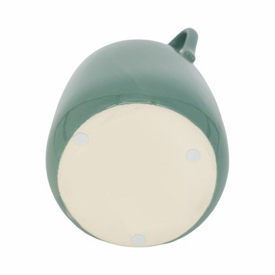 Dark Sage Ceramic Vase with Dual Handles, 10"