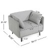 CAVINAS Vintage Style Lounge Chair,Accent Chair with Solid Wood Frame and Steel Legs,Comfy Sitting Chair for Living Room,Bedroom,Office - 3 of 4