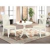3-Piece Linen White Finish Solid Wood Top - Dining Room Set - Seats 4 - 2 of 4