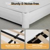 Dyonery Comfy Boucle Bed Frame,Modern White Bed Frame with Adjustable Headboard/Soft Rounded Corners, No Box Spring Required,Easy Assembly - 4 of 4