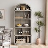 Acekool 5 Shelf Arched Bookcase with Metal Corner Protection, Tall Display Rack for Living Room, Bedroom - 4 of 4