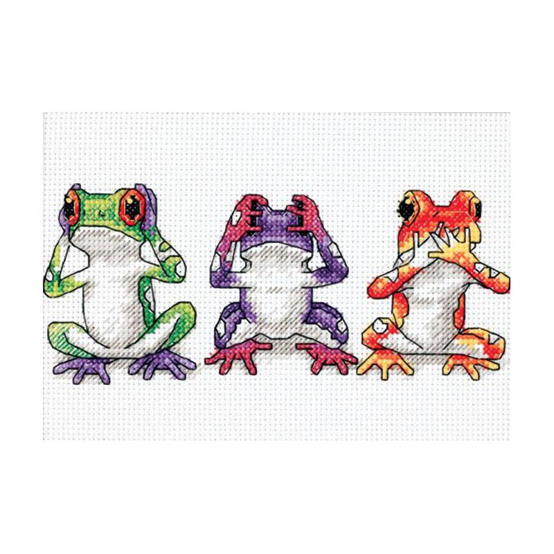 Dimensions Jiffy Mini Counted Cross Stitch Kit 7"X5"-Treefrog Trio (14 Count), 2 of 3