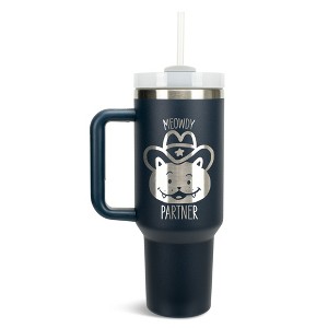 100 North Meowdy Partner Kitty Cat Cowboy Wrap-Around 40 Oz. Stainless Steel Water Bottle Coffee Mug, Spill & Leak Resistant, Travel Tumbler with - 1 of 4