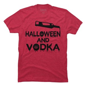 Men's Design By Humans Halloween and Vodka By melcu T-Shirt - 1 of 4