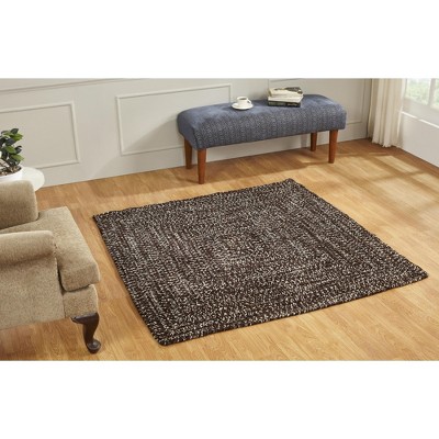 60" x 60" Chenille Tweed Collection Dove & Chesnut Reversible Indoor Area Utility Square Rug - Better Trends