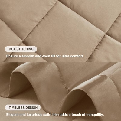 Twin Brown Down Alternative Blanket with Satin Trim