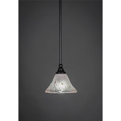 Toltec Lighting Any 1 - Light Pendant in  Matte Black with 7" Frosted Crystal Shade