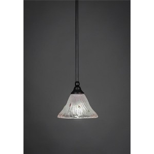 Toltec Lighting Any 1 - Light Pendant in  Matte Black with 7" Frosted Crystal Shade - 1 of 1