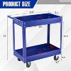 Acekool 2-Tier Rolling Tool Cart with Pegboard, 400 lbs Capacity Heavy Duty Utility Cart for Garage, Warehouse & Repair Shop - 2 of 4