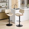 Sapphtopaz Modern Bar Stools PU Leather Adjustable Counter Chair with 360°Swivel, Upholstered High Chair Bar Chairs for Kitchen Island - 2 of 4