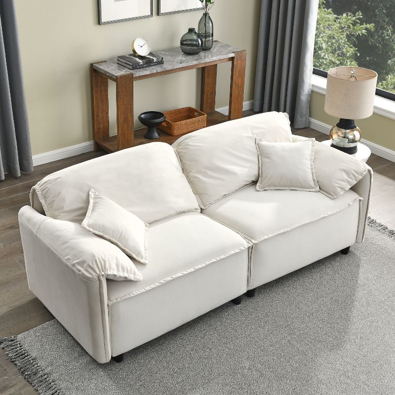 79" Modern 3-Seater Upholstered Sofa Couches with 2 Pillows-ModernLuxe, 3 of 12