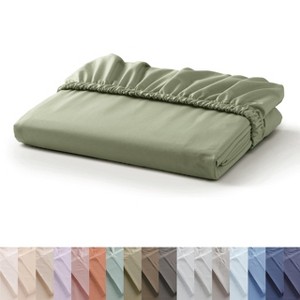 LISM 100% Cotton Fitted Sheet Deep Pocket Fitted Sheet, Fits Mattress Upto 16" - 1 of 4