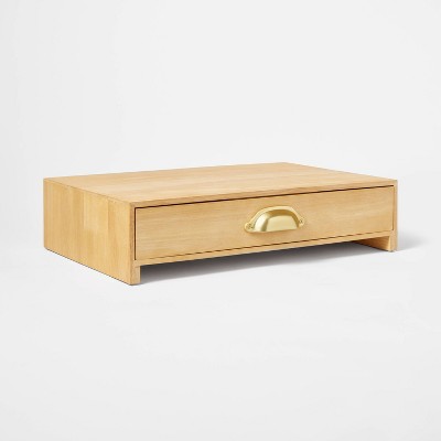 Wooden Monitor Stand with Drawer Naturals - Threshold&#8482;_1