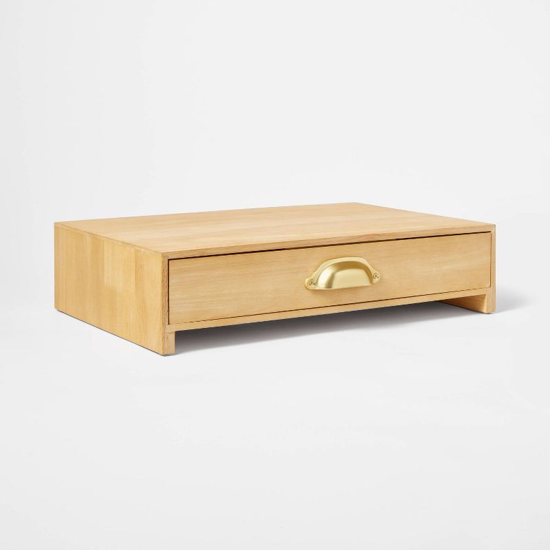 Wooden Monitor Stand with Drawer Naturals - Threshold&#8482;, 1 of 5