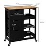 Homy Casa Kitchen Island Cart with Wood Top and Storage Shelves for Dining or Kitchen Use - 3 of 4