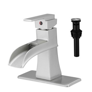 Grungis Single Hole Bathroom Sink Faucet,Bathroom Faucet with Pop Up Drain and Supply Lines for Home Sinks - 1 of 4