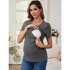 INSPIRE CHIC Women's Ribbed Knit Short Sleeve Nursing Shirts Crossover Maternity Breastfeeding Tops - 2 of 4
