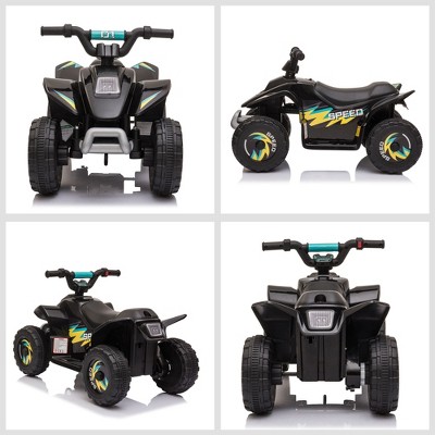 Black 6V Kids Electric Quad ATV with Forward and Reverse